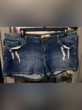 YMI Dark Blue Distressed Jean Shorts 13                #64